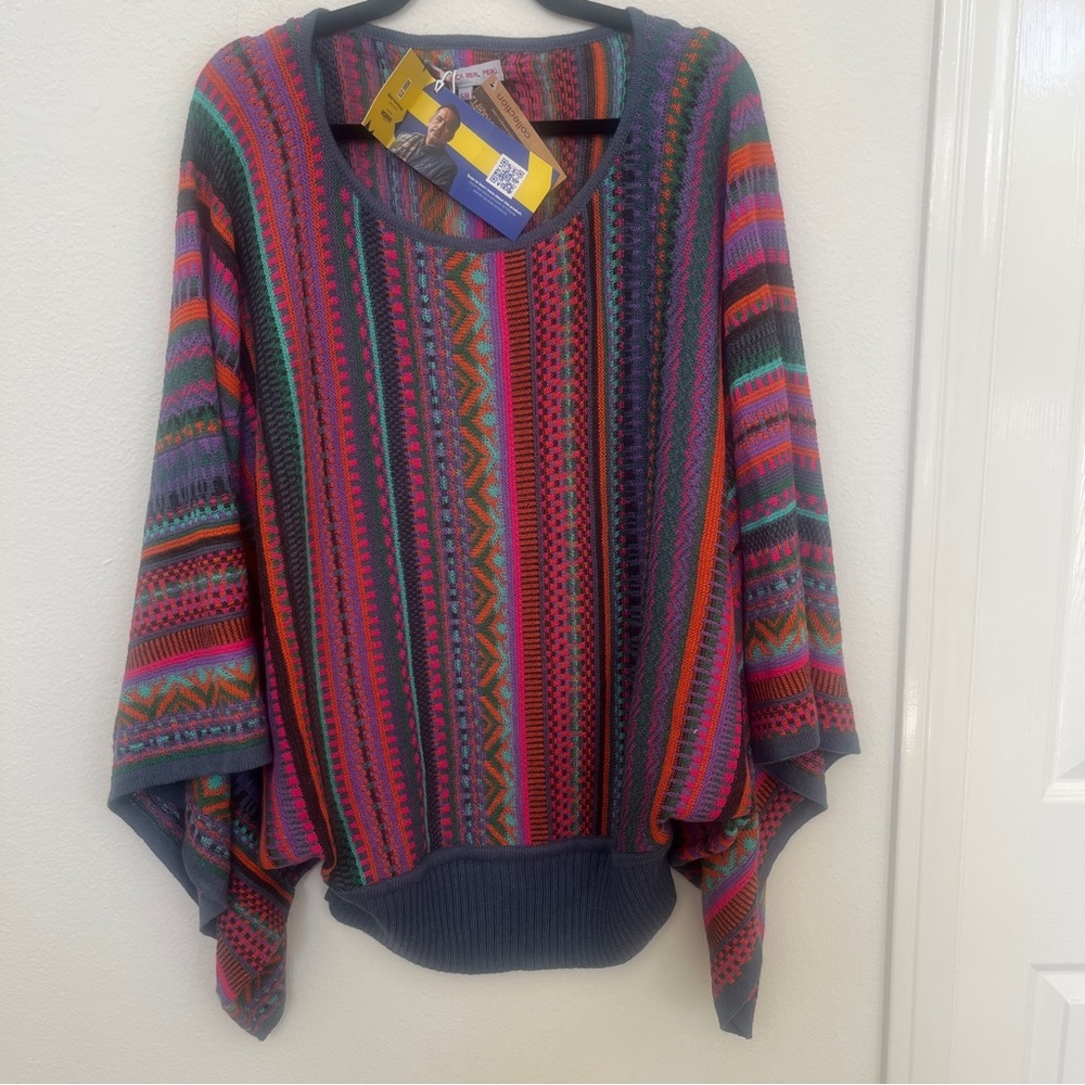 NWT 80/90’s The Peruvian Collection Striped ALPACA REAL PERU Sweater S/M $299